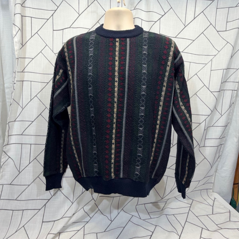 Golf Classics by Munsingwear Mens Sweater Medium Multi Striped‎ Knit Crewneck